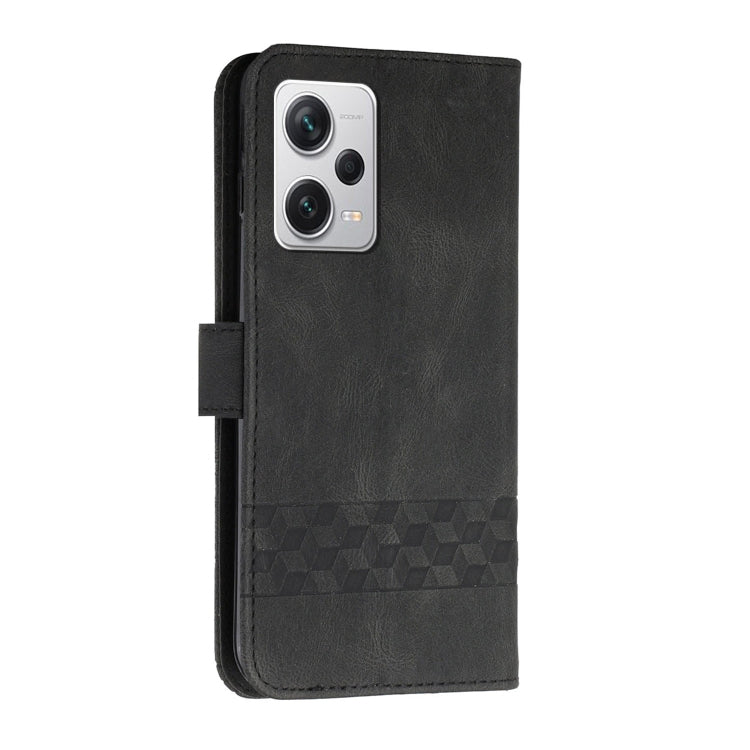 For Xiaomi Poco X5 Cubic Skin Feel Flip Leather Phone Case