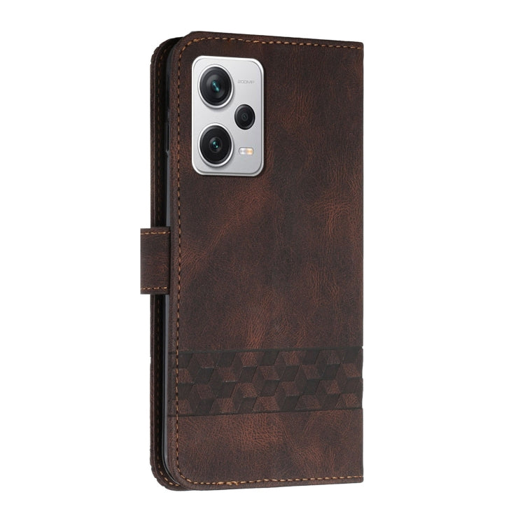 For Xiaomi Poco X5 Cubic Skin Feel Flip Leather Phone Case
