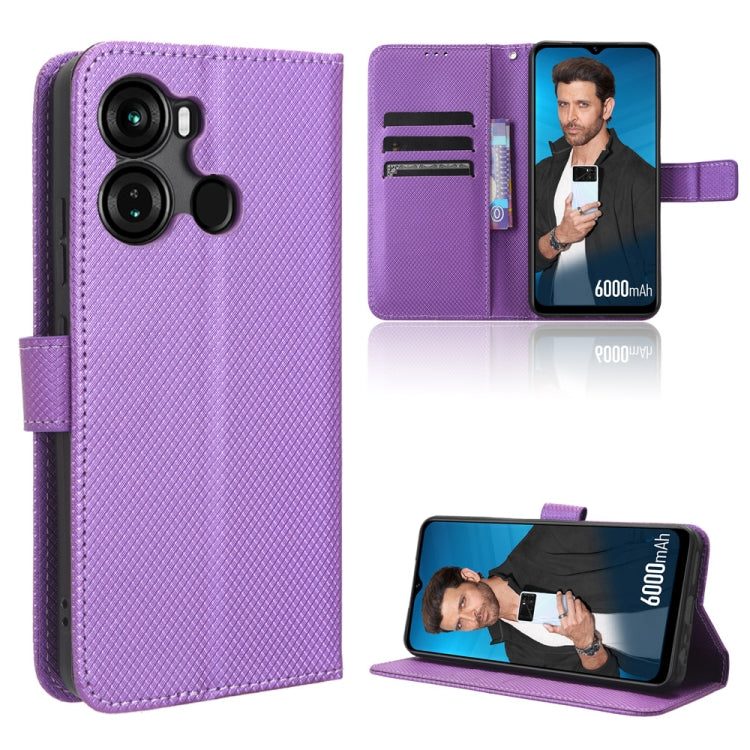 For Itel P40 Diamond Texture Leather Phone Case