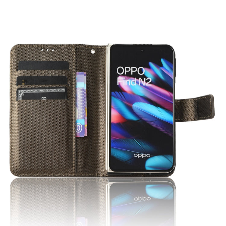 For OPPO Find N2 Diamond Texture Leather Phone Case