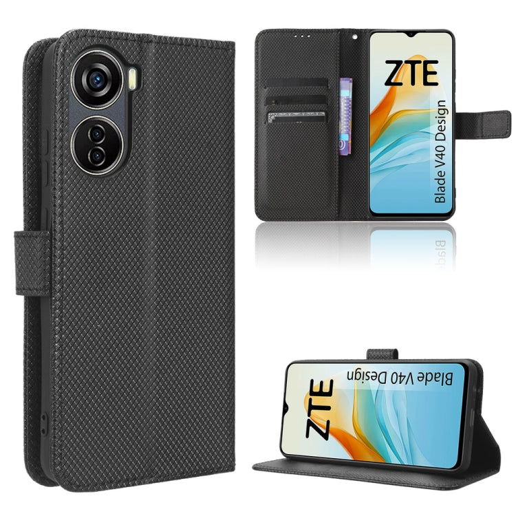 For ZTE Blade V40 Design Diamond Texture Leather Phone Case