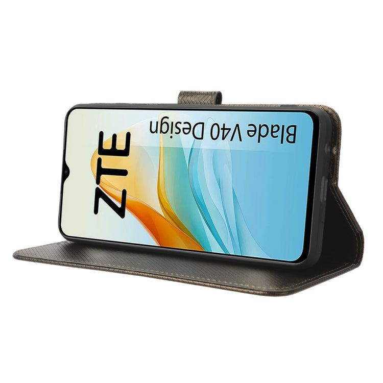 For ZTE Blade V40 Design Diamond Texture Leather Phone Case