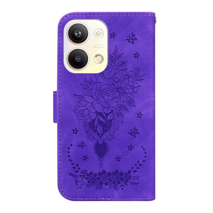 For OPPO Reno9 Pro Butterfly Rose Embossed Leather Phone Case