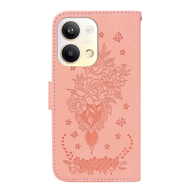 For OPPO Reno9 Pro Butterfly Rose Embossed Leather Phone Case