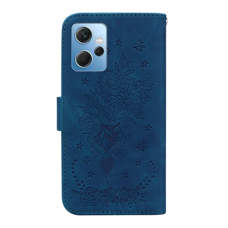 For Xiaomi Redmi Note 12 4G Global Butterfly Rose Embossed Leather Phone Case