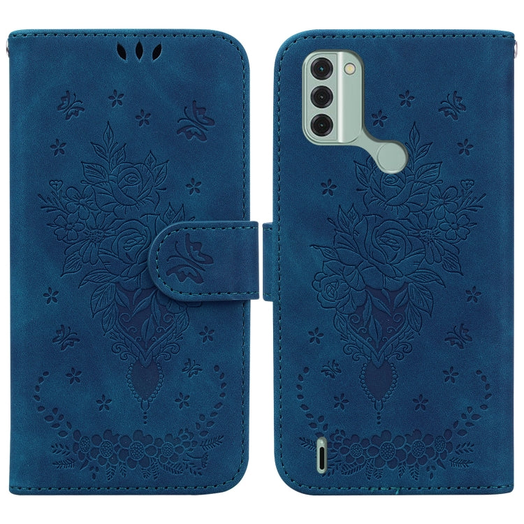 For Nokia C31 Butterfly Rose Embossed Leather Phone Case