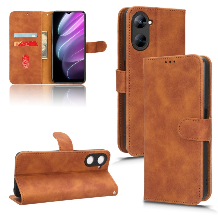 For Realme V30 / V30T Skin Feel Magnetic Flip Leather Phone Case
