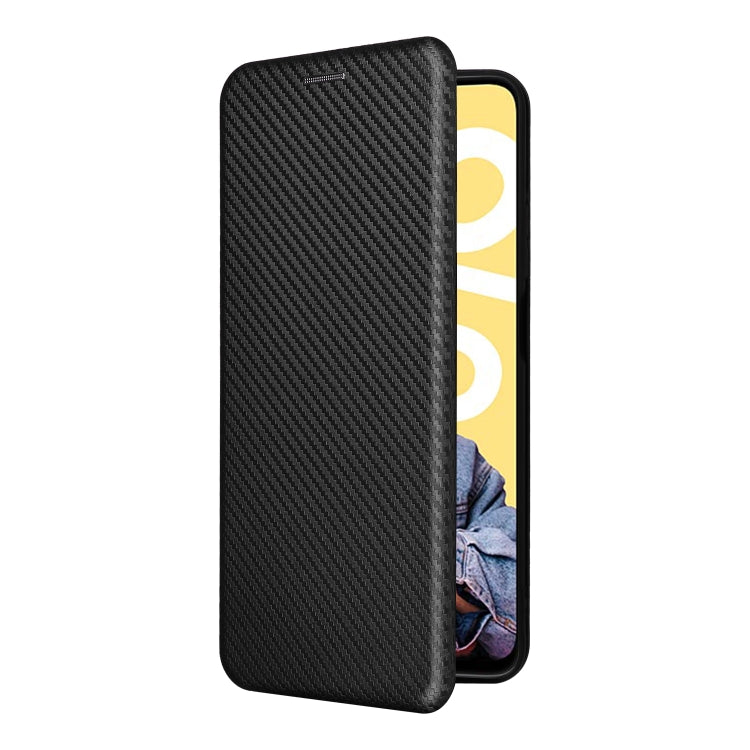 For Realme C55 Carbon Fiber Texture Flip Leather Phone Case
