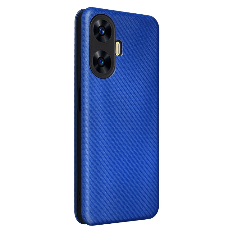 For Realme C55 Carbon Fiber Texture Flip Leather Phone Case