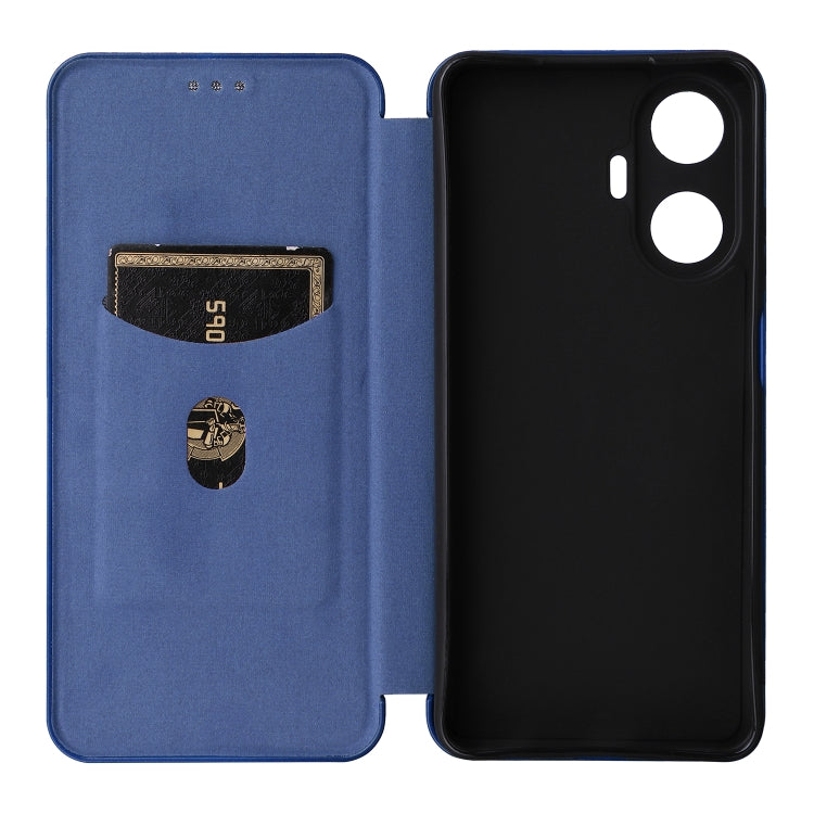 For Realme C55 Carbon Fiber Texture Flip Leather Phone Case