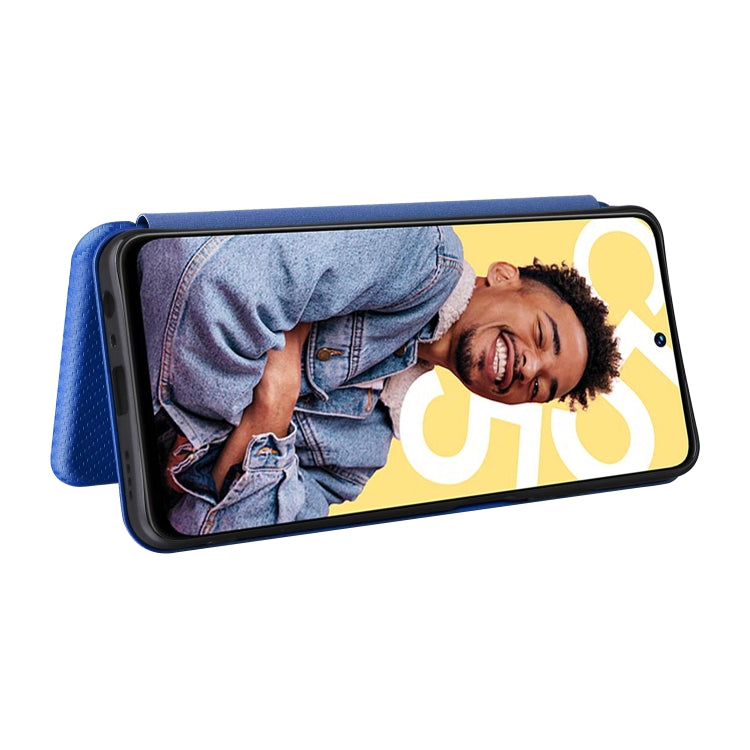 For Realme C55 Carbon Fiber Texture Flip Leather Phone Case