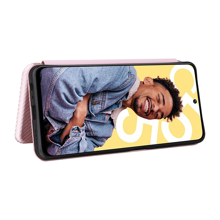 For Realme C55 Carbon Fiber Texture Flip Leather Phone Case