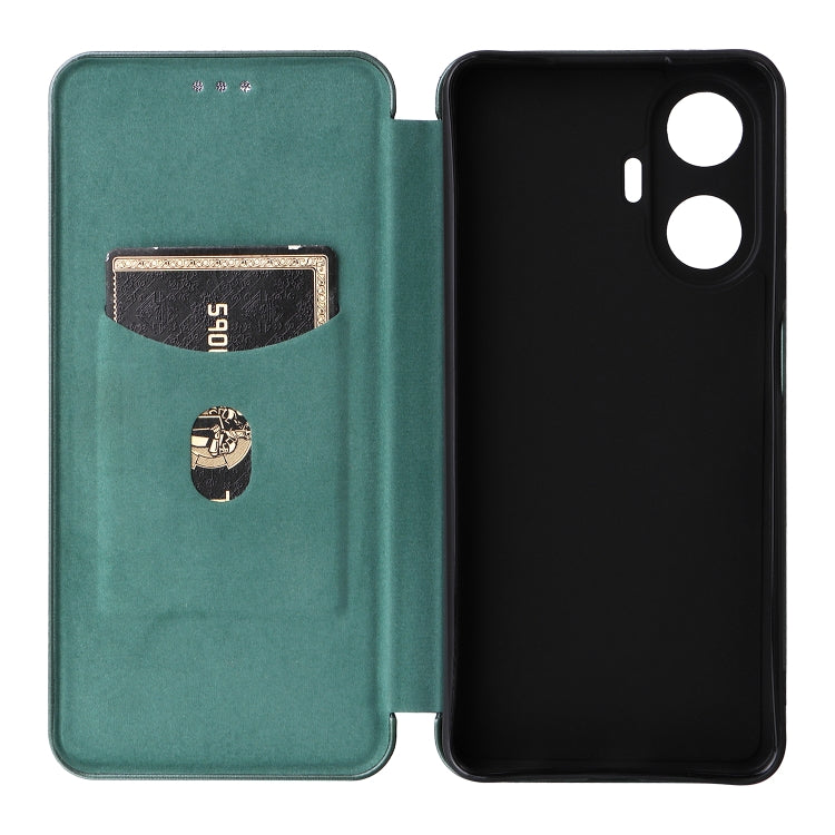 For Realme C55 Carbon Fiber Texture Flip Leather Phone Case