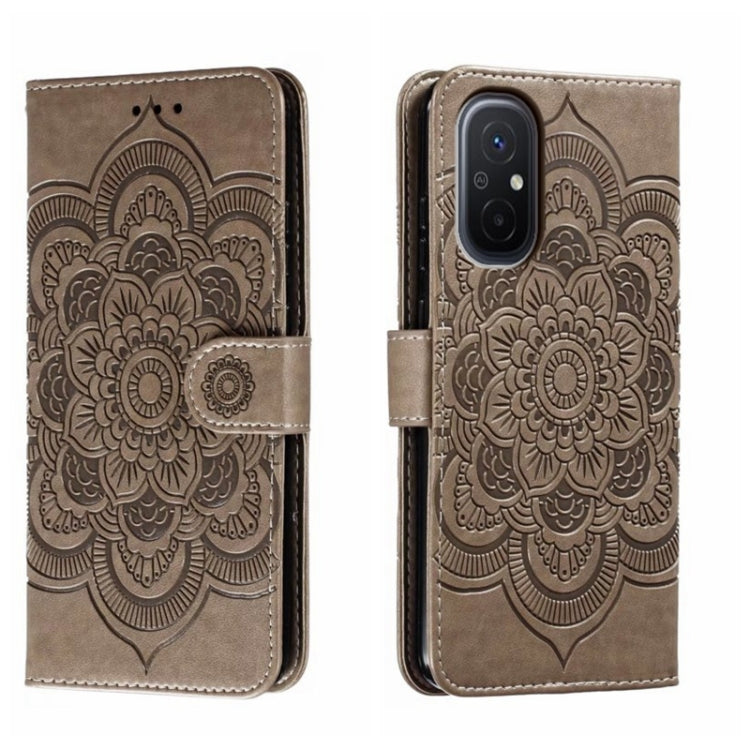For Xiaomi Redmi 12C Sun Mandala Embossing Pattern Phone Leather Case
