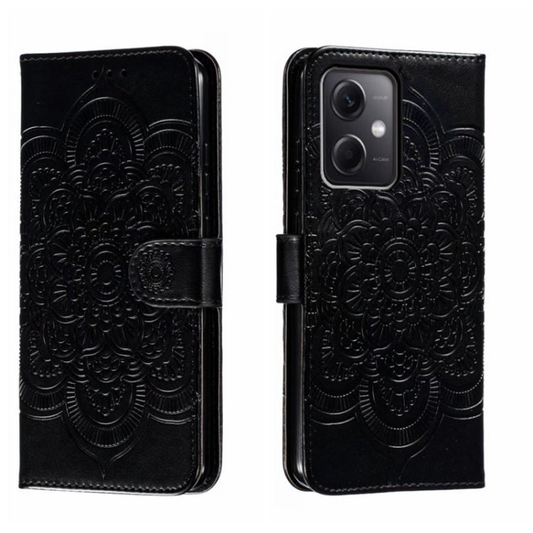 For Xiaomi Redmi Note 12 5G Global Sun Mandala Embossing Pattern Phone Leather Case