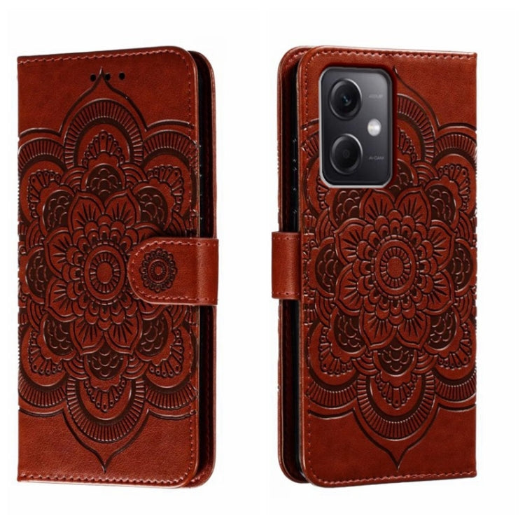 For Xiaomi Redmi Note 12 5G Global Sun Mandala Embossing Pattern Phone Leather Case