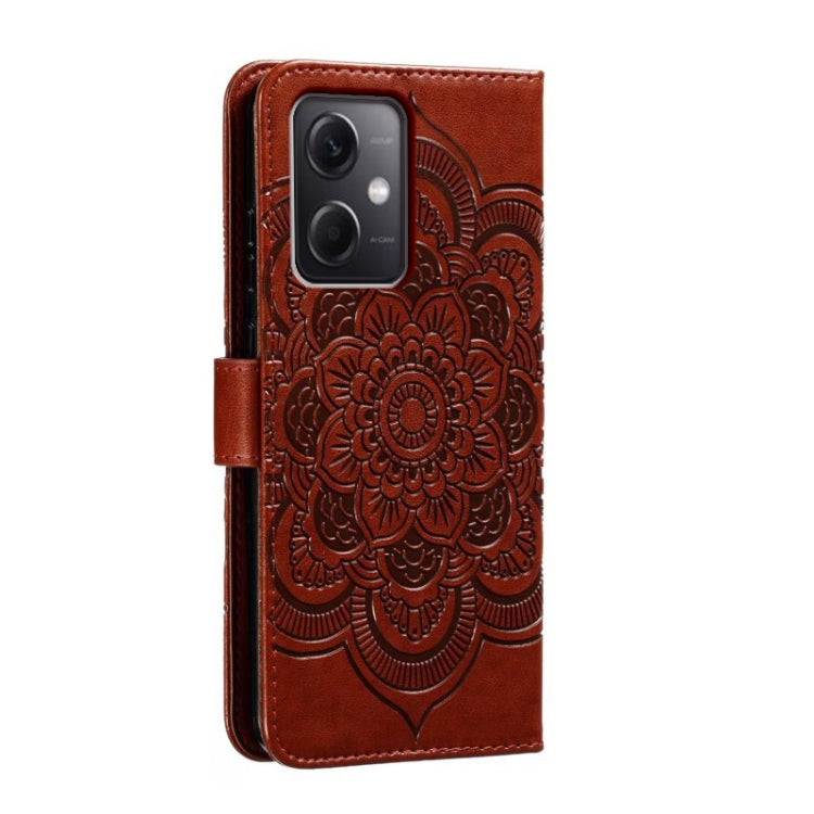 For Xiaomi Redmi Note 12 5G Global Sun Mandala Embossing Pattern Phone Leather Case