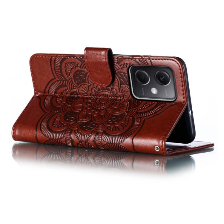 For Xiaomi Redmi Note 12 5G Global Sun Mandala Embossing Pattern Phone Leather Case