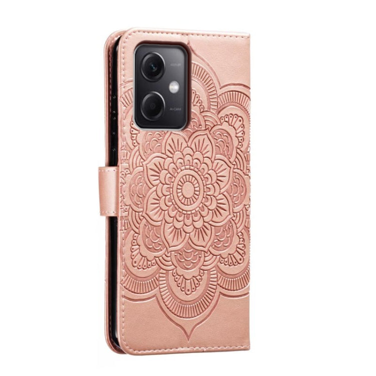 For Xiaomi Redmi Note 12 5G Global Sun Mandala Embossing Pattern Phone Leather Case