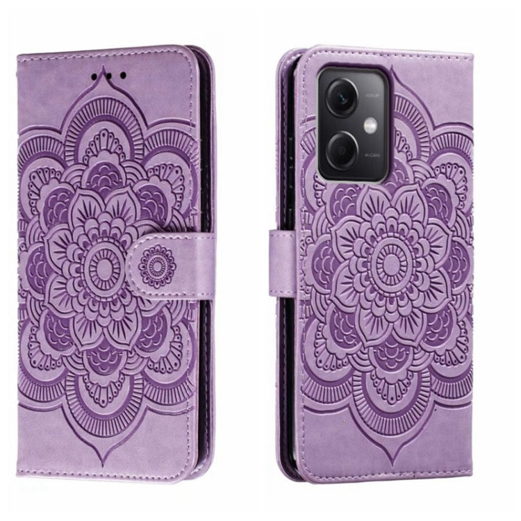 For Xiaomi Redmi Note 12 5G Global Sun Mandala Embossing Pattern Phone Leather Case