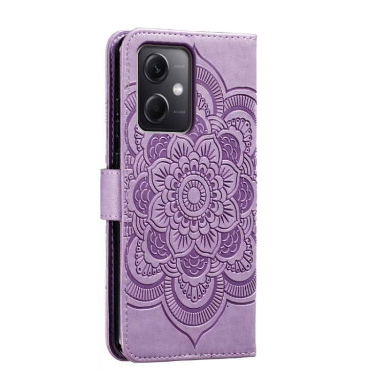 For Xiaomi Redmi Note 12 5G Global Sun Mandala Embossing Pattern Phone Leather Case