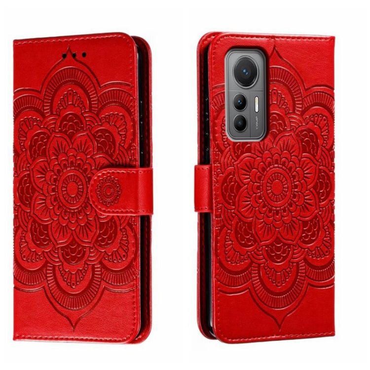For Xiaomi 12 Lite Sun Mandala Embossing Pattern Phone Leather Case