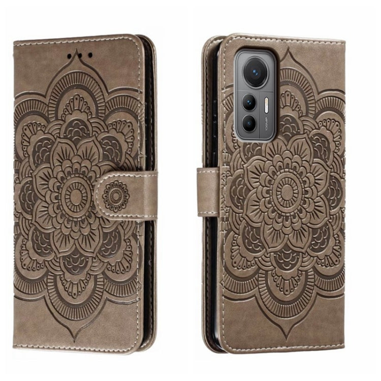 For Xiaomi 12 Lite Sun Mandala Embossing Pattern Phone Leather Case