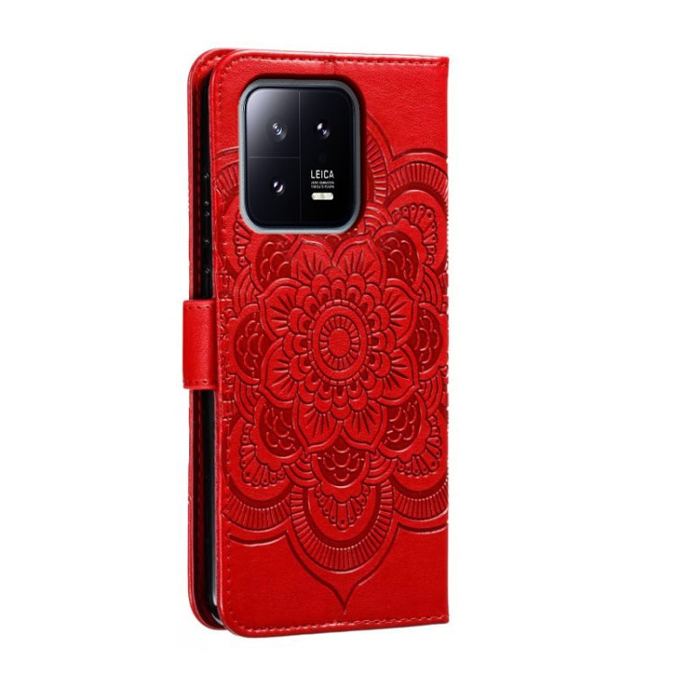 For Xiaomi 13 Sun Mandala Embossing Pattern Phone Leather Case