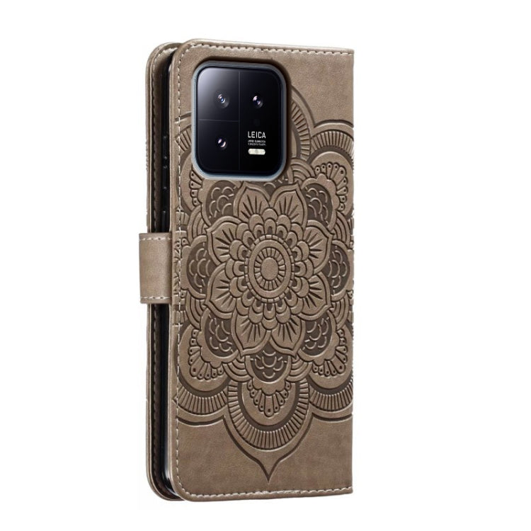 For Xiaomi 13 Sun Mandala Embossing Pattern Phone Leather Case