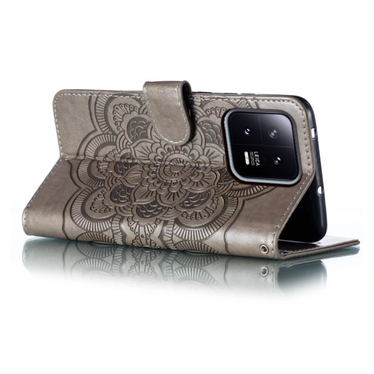 For Xiaomi 13 Sun Mandala Embossing Pattern Phone Leather Case