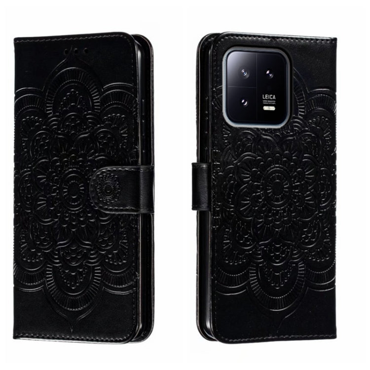 For Xiaomi 13 Sun Mandala Embossing Pattern Phone Leather Case