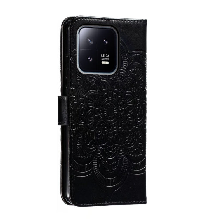 For Xiaomi 13 Sun Mandala Embossing Pattern Phone Leather Case