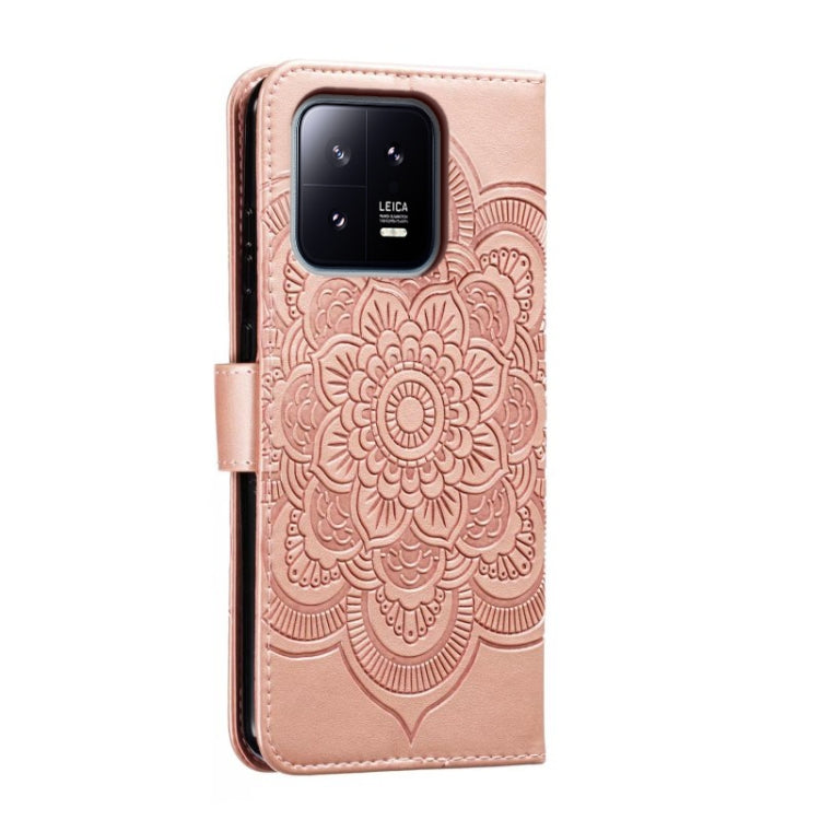 For Xiaomi 13 Sun Mandala Embossing Pattern Phone Leather Case