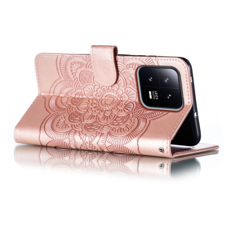 For Xiaomi 13 Sun Mandala Embossing Pattern Phone Leather Case