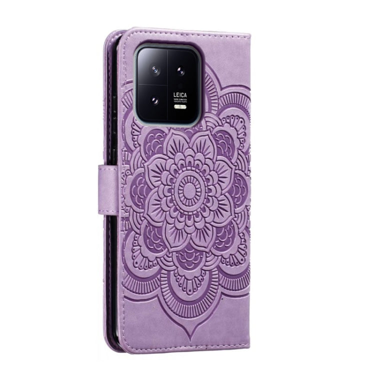 For Xiaomi 13 Sun Mandala Embossing Pattern Phone Leather Case