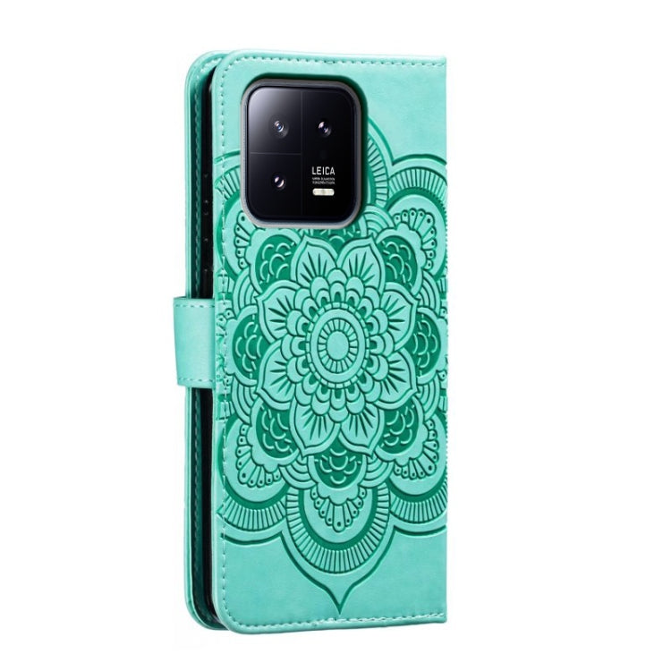 For Xiaomi 13 Sun Mandala Embossing Pattern Phone Leather Case