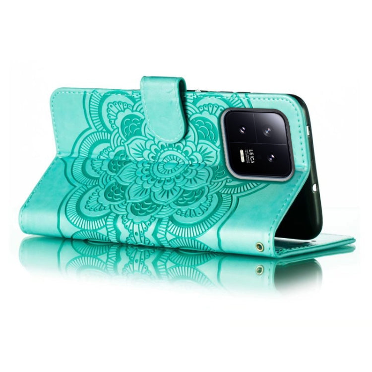 For Xiaomi 13 Sun Mandala Embossing Pattern Phone Leather Case