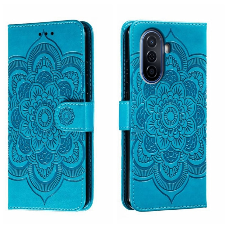 For Huawei Enjoy 50 Sun Mandala Embossing Pattern Phone Leather Case