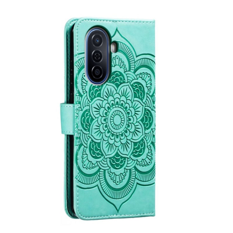 For Huawei Enjoy 50 Sun Mandala Embossing Pattern Phone Leather Case
