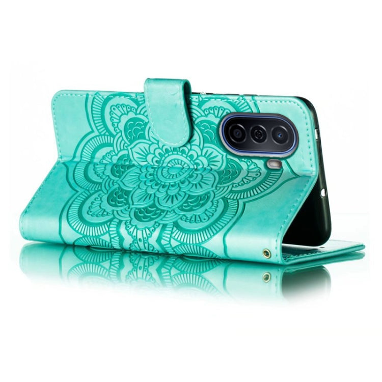 For Huawei Enjoy 50 Sun Mandala Embossing Pattern Phone Leather Case