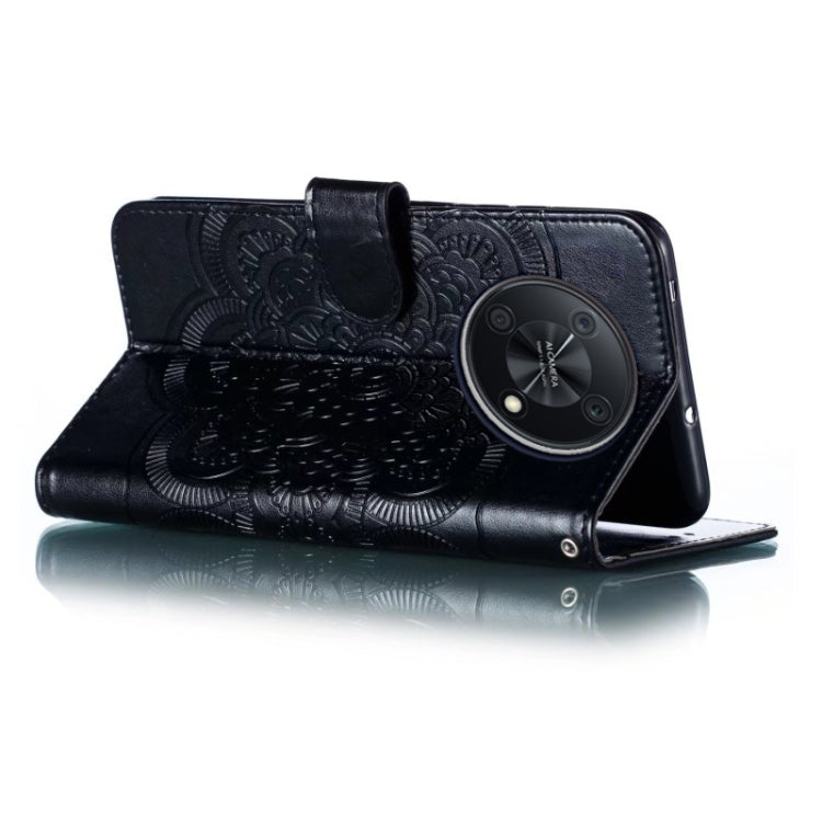 For Huawei Enjoy 50 Pro Sun Mandala Embossing Pattern Phone Leather Case