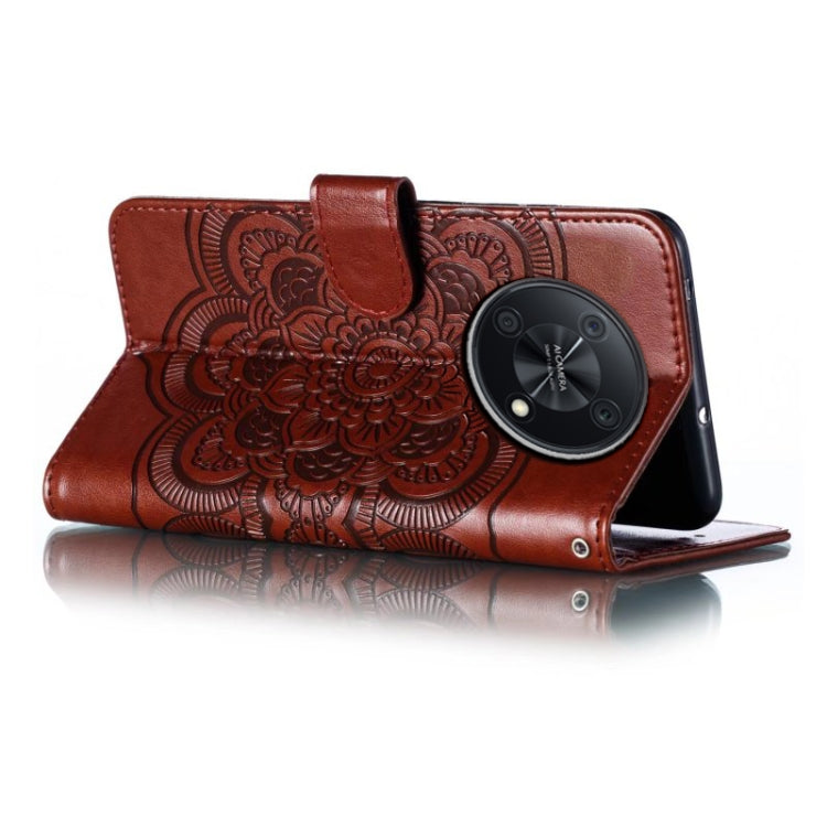 For Huawei Enjoy 50 Pro Sun Mandala Embossing Pattern Phone Leather Case