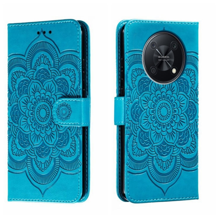 For Huawei Enjoy 50 Pro Sun Mandala Embossing Pattern Phone Leather Case