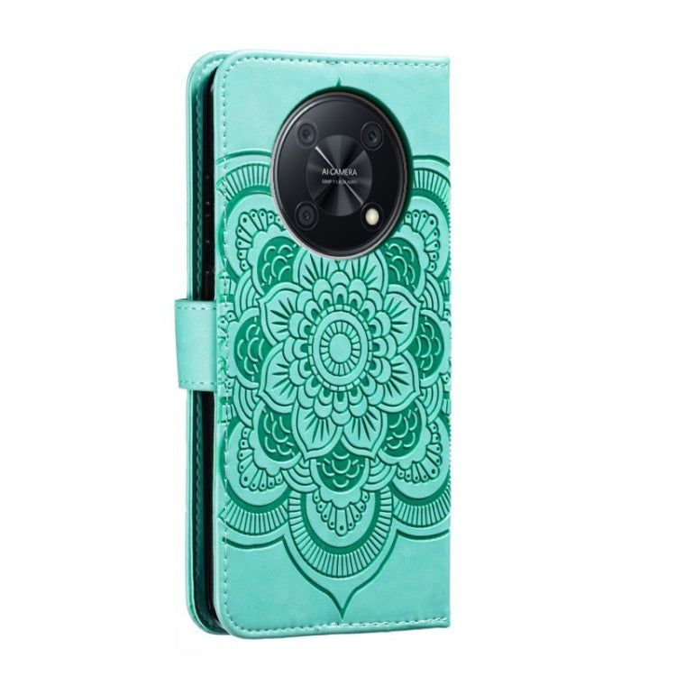 For Huawei Enjoy 50 Pro Sun Mandala Embossing Pattern Phone Leather Case