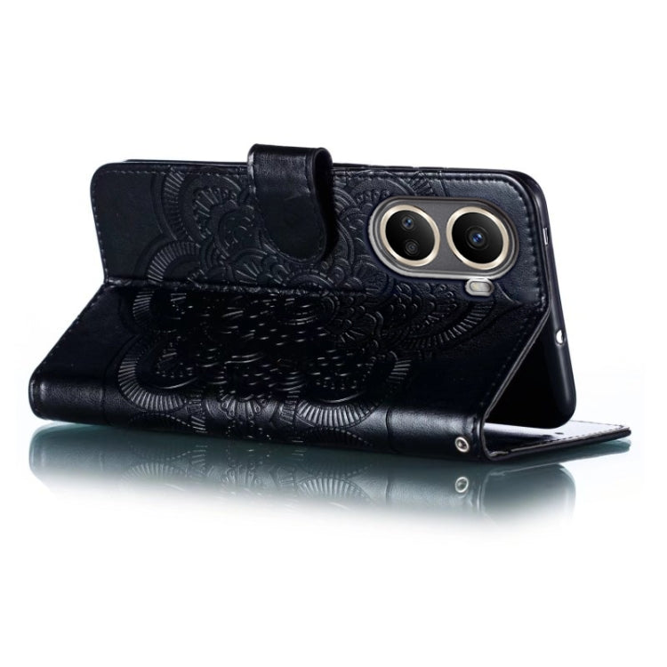 For Huawei nova 10 SE Sun Mandala Embossing Pattern Phone Leather Case