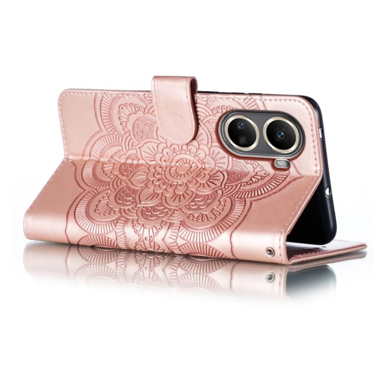 For Huawei nova 10 SE Sun Mandala Embossing Pattern Phone Leather Case