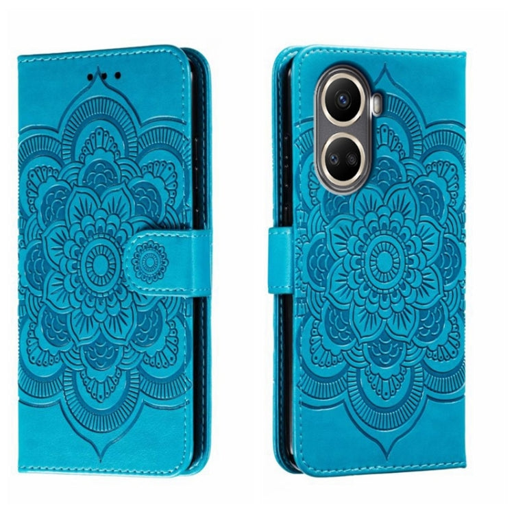 For Huawei nova 10 SE Sun Mandala Embossing Pattern Phone Leather Case