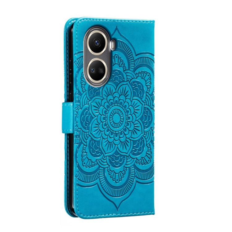 For Huawei nova 10 SE Sun Mandala Embossing Pattern Phone Leather Case