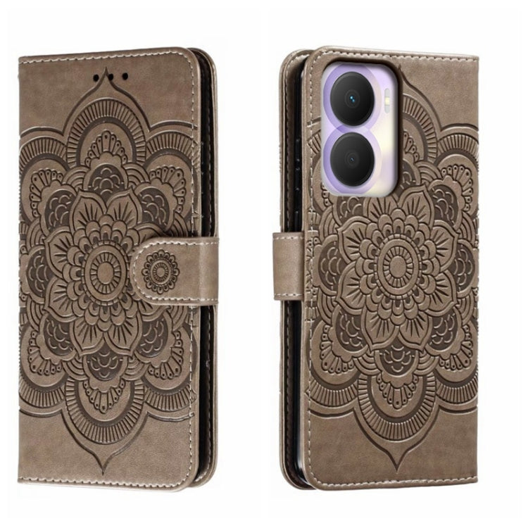 For Honor Play 40 Plus Sun Mandala Embossing Pattern Phone Leather Case