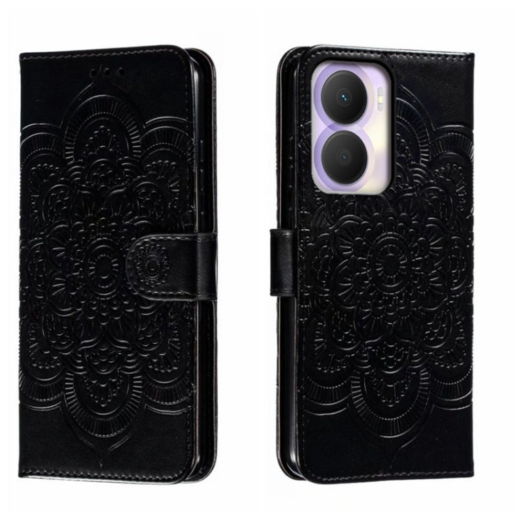 For Honor Play 40 Plus Sun Mandala Embossing Pattern Phone Leather Case